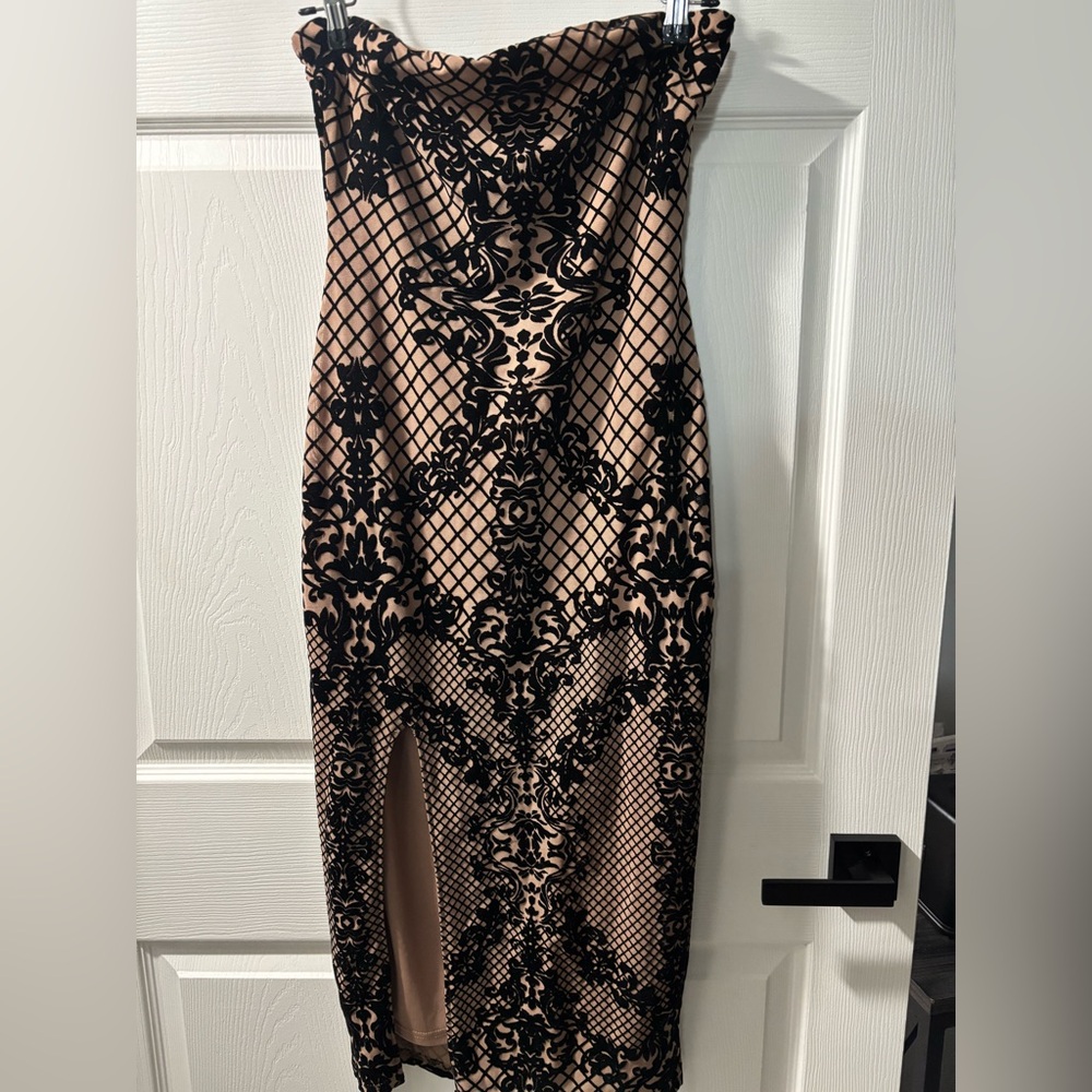 Elegant Black and Tan Women Dress